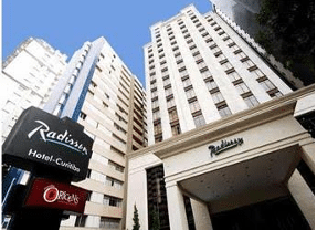 HOTEL RADISSON BATEL CURITIBA <br>⭐⭐⭐⭐⭐ <br>Distância do hotel para o <br>Viasoft Experience - 6,8 Km